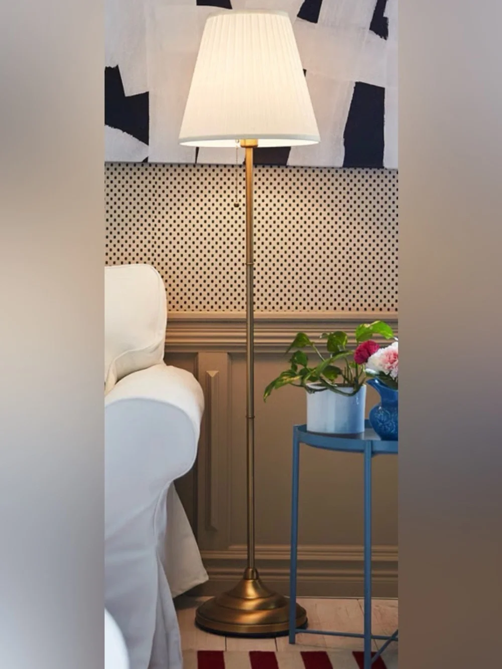 NWT ÅRSTID Floor lamp, brass/white